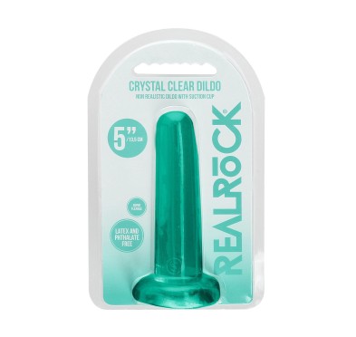 Dildo gładkie zielone z mocną przyssawką 13,5 cm